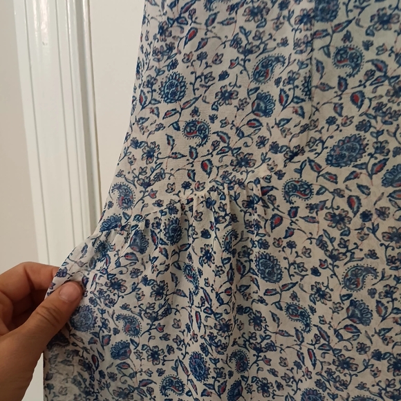 Canyon River Blues Paesant Pre-owned Blue&White Long Sleeve Summer Blouse Sheer - Picture 7 of 11